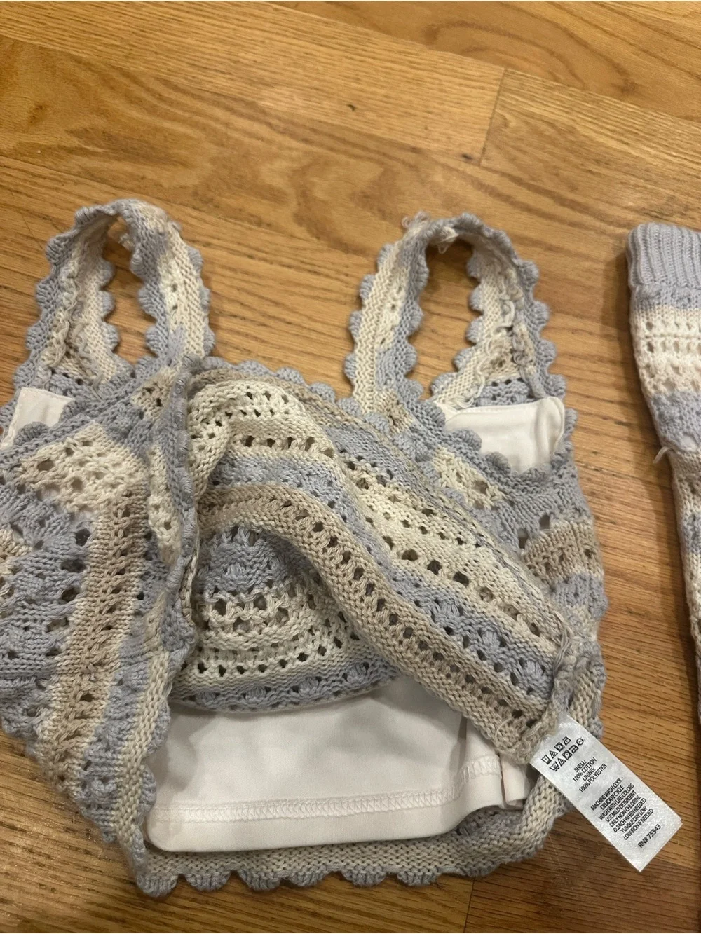 Jessica Simpson XS Crochet Cropped Tank & Maxi Skirt Set